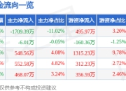 实朴检测（301228）5月8日主力资金净卖出1709.39万元
