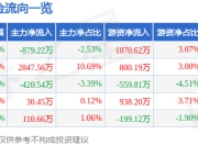 股票行情快报：鼎泰高科（301377）6月19日主力资金净卖出879.22万元