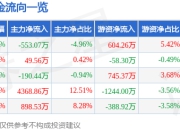 沪光股份（605333）7月25日主力资金净卖出553.07万元